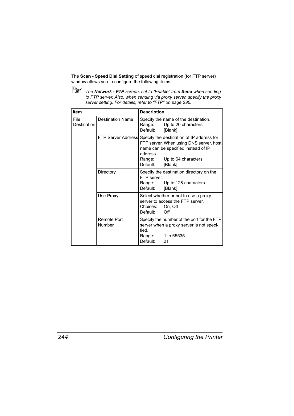Configuring the printer 244 | Konica Minolta magicolor 4690MF User Manual | Page 260 / 312