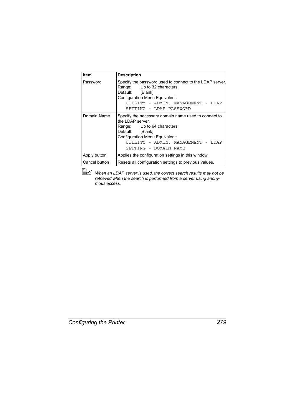 Configuring the printer 279 | Konica Minolta magicolor 4690MF User Manual | Page 295 / 312