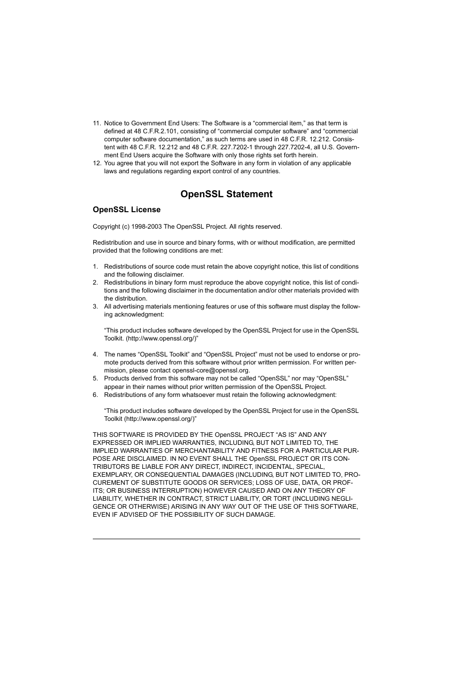 Openssl statement | Konica Minolta magicolor 4690MF User Manual | Page 4 / 312