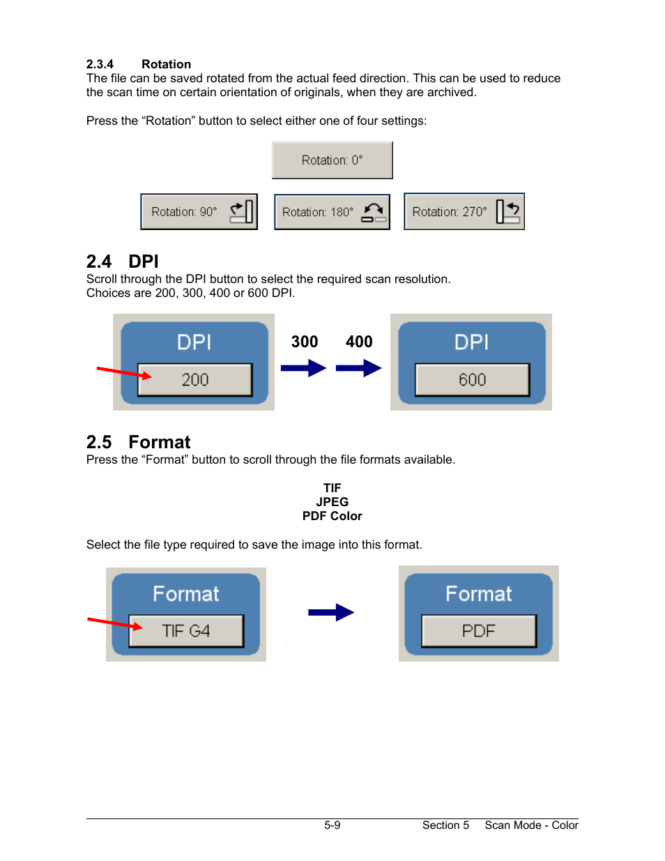 4 dpi, 5 format | Konica Minolta KIP 2100 Scanner User Manual | Page 109 / 153