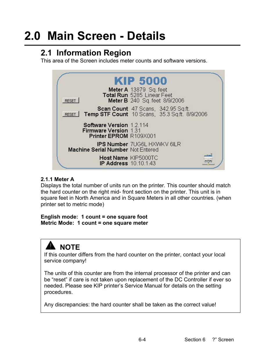 0 main screen - details, 1 information region | Konica Minolta KIP 2100 Scanner User Manual | Page 124 / 153