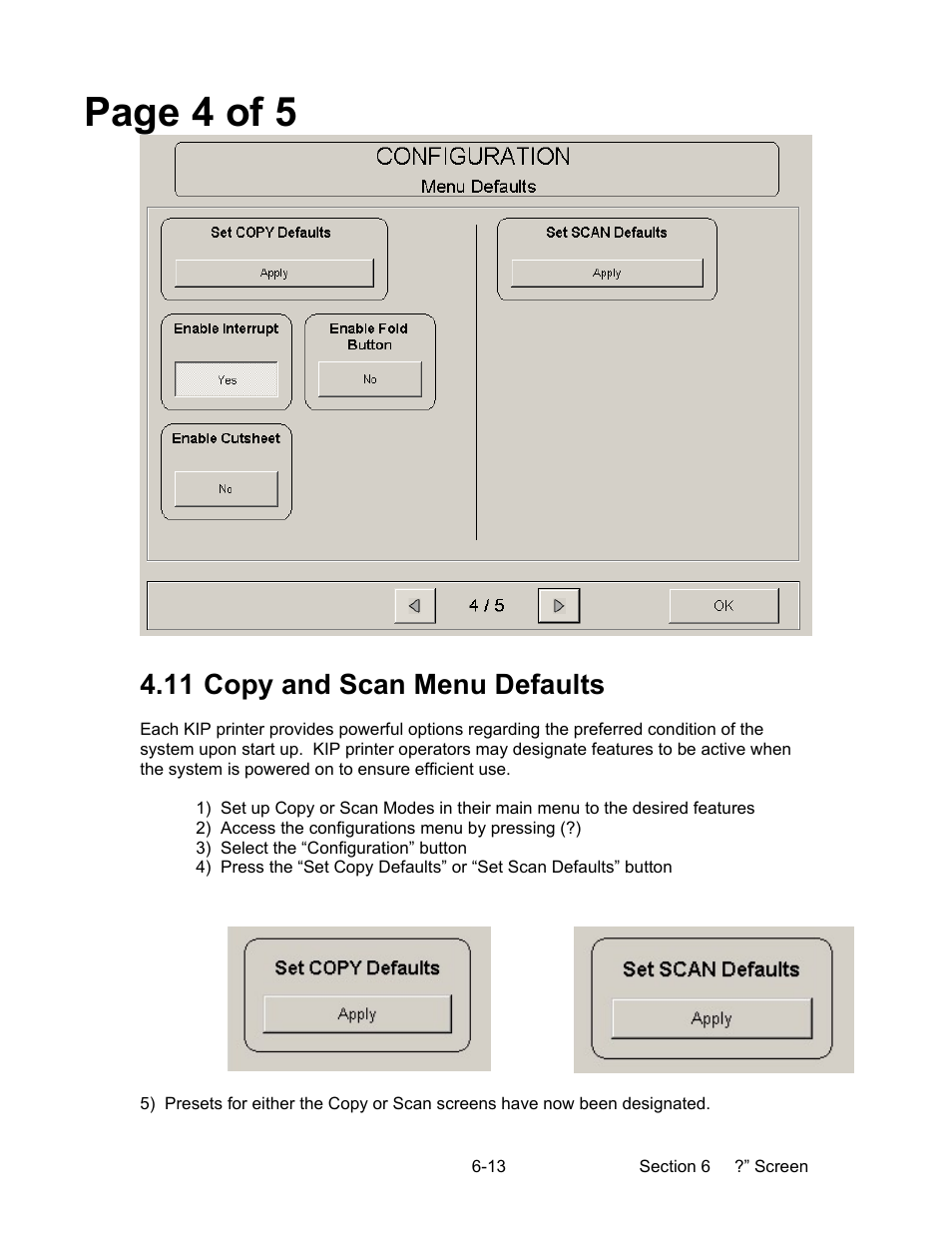 Page 4 of 5, 11 copy and scan menu defaults | Konica Minolta KIP 2100 Scanner User Manual | Page 133 / 153