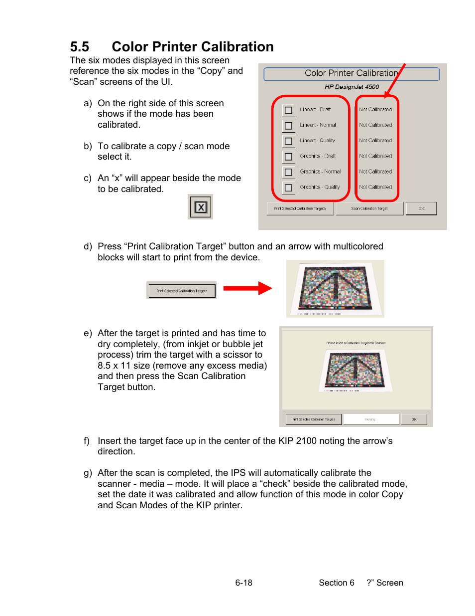 5 color printer calibration | Konica Minolta KIP 2100 Scanner User Manual | Page 138 / 153