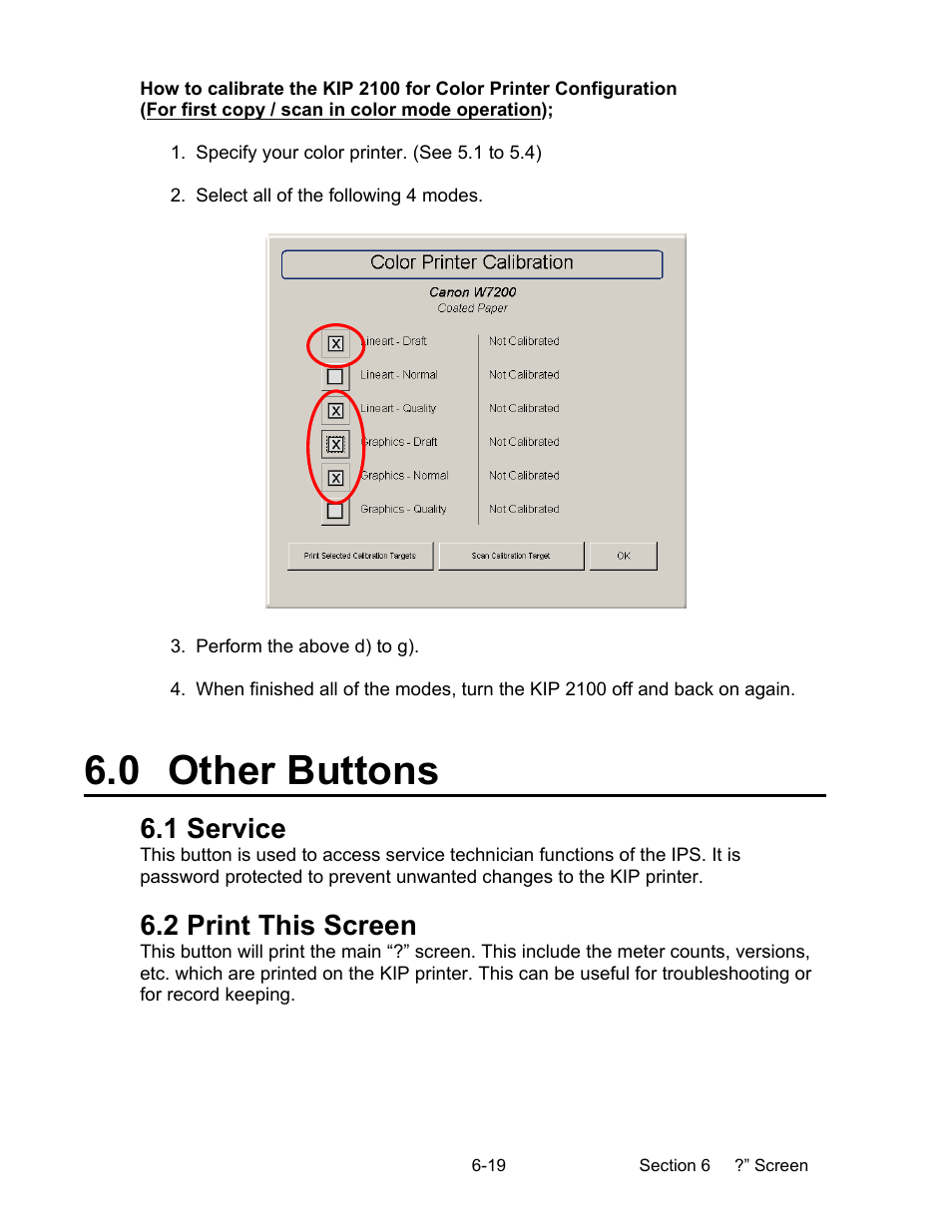 0 other buttons, 1 service, 2 print this screen | Konica Minolta KIP 2100 Scanner User Manual | Page 139 / 153