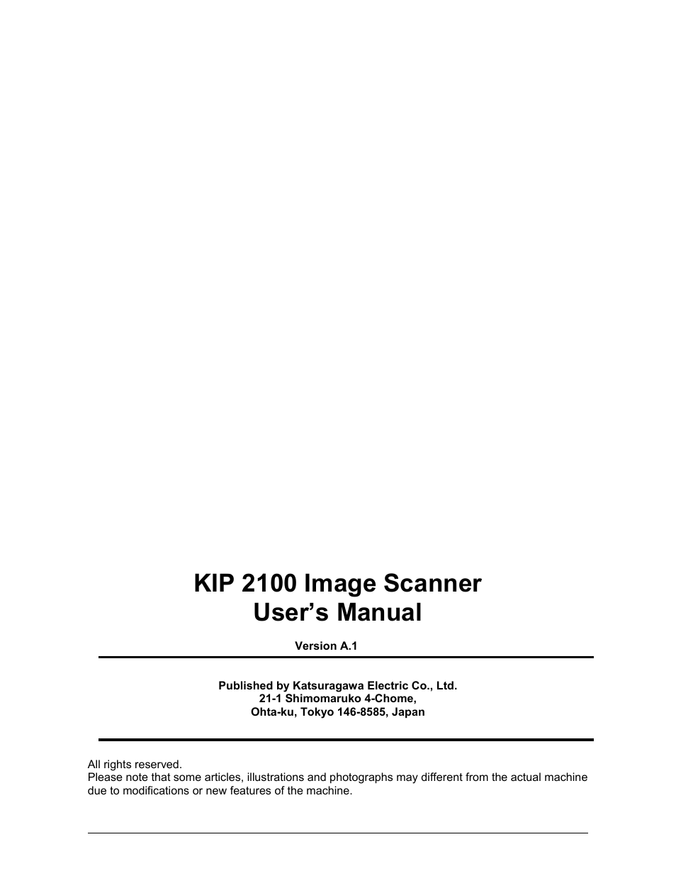 Kip 2100 image scanner user’s manual | Konica Minolta KIP 2100 Scanner User Manual | Page 153 / 153
