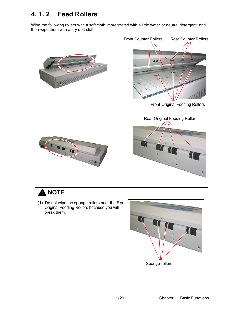 1. 2 feed rollers | Konica Minolta KIP 2100 Scanner User Manual | Page 27 / 153