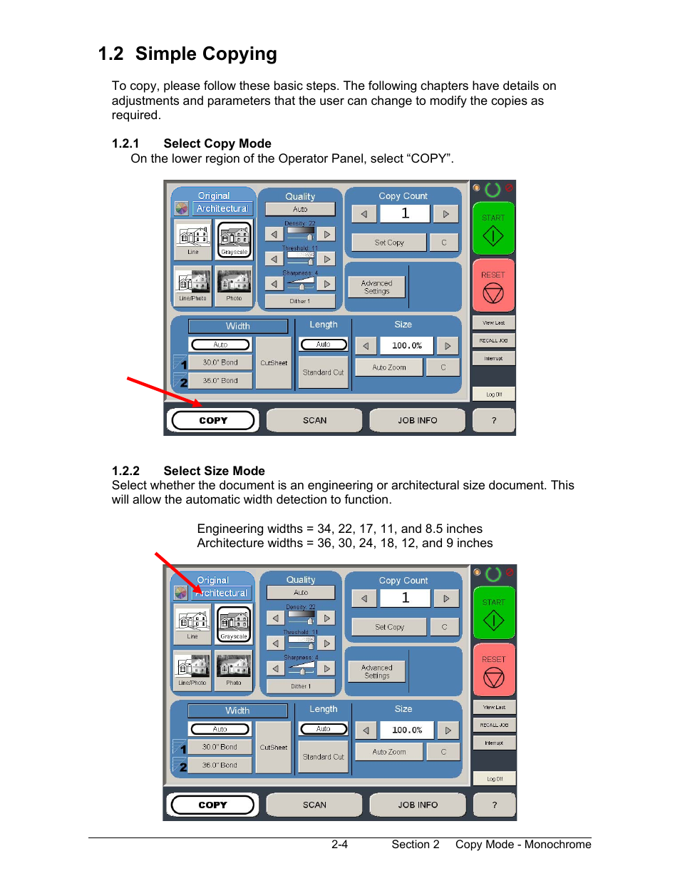 2 simple copying | Konica Minolta KIP 2100 Scanner User Manual | Page 32 / 153