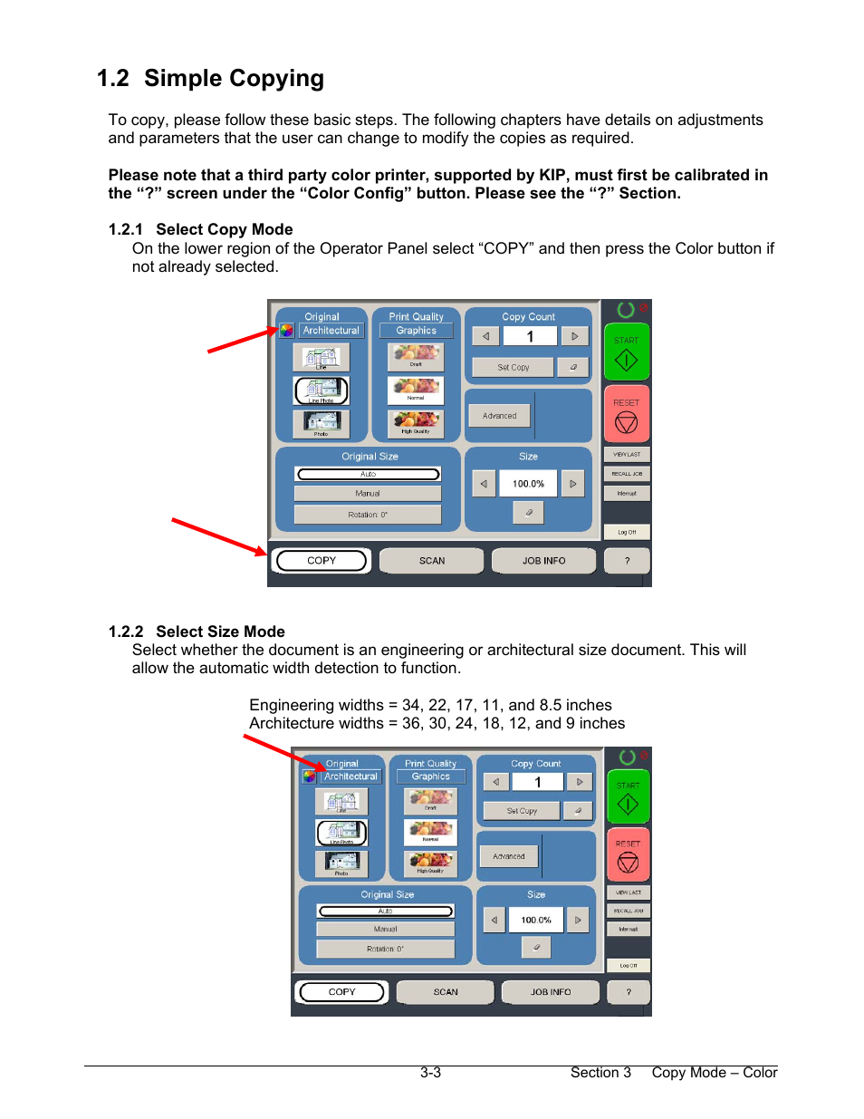 2 simple copying | Konica Minolta KIP 2100 Scanner User Manual | Page 59 / 153