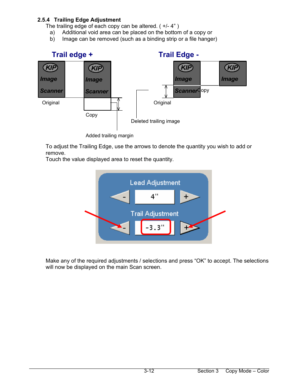 Trail edge + trail edge | Konica Minolta KIP 2100 Scanner User Manual | Page 68 / 153
