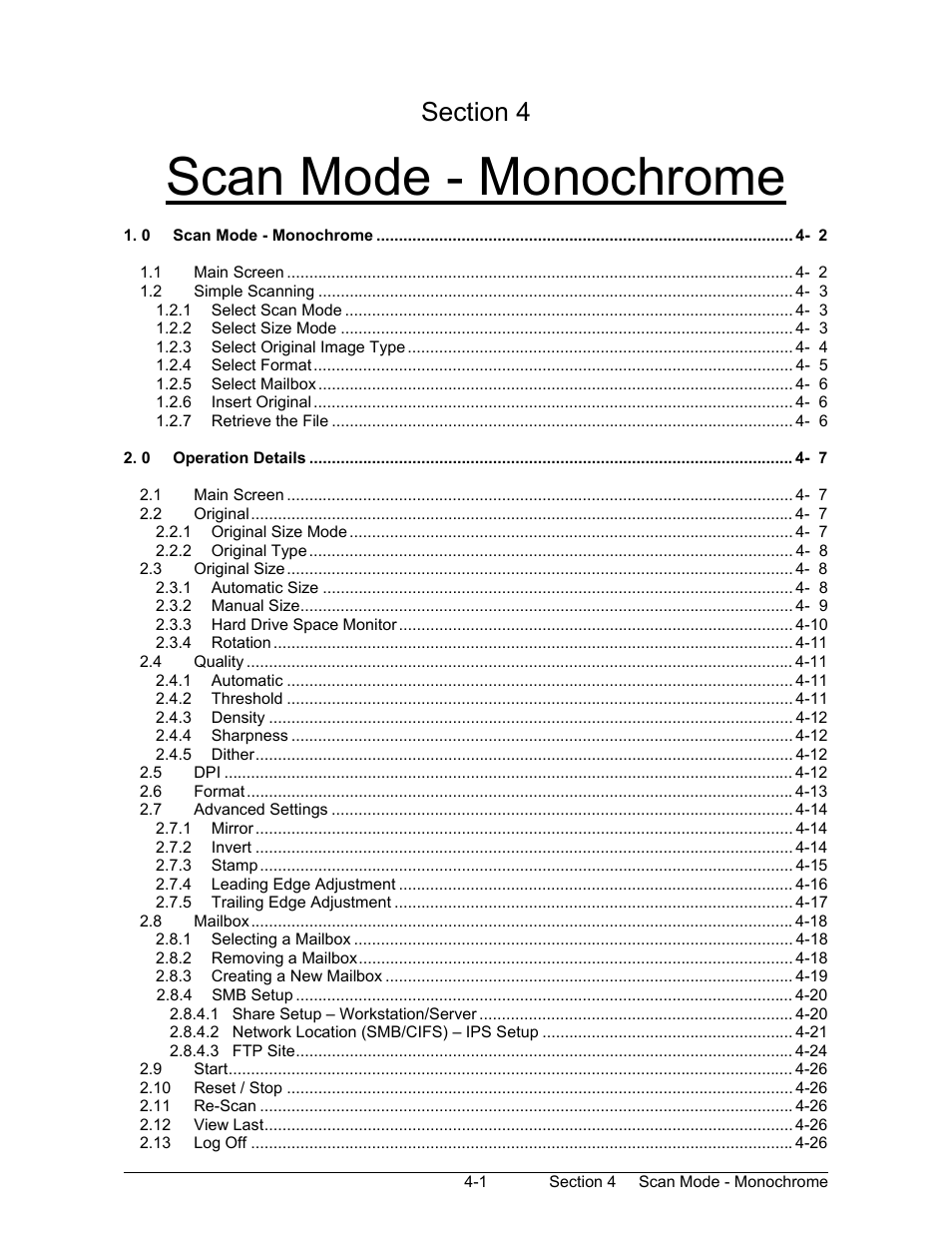 Scan mode - mono, Scan mode - monochrome | Konica Minolta KIP 2100 Scanner User Manual | Page 75 / 153