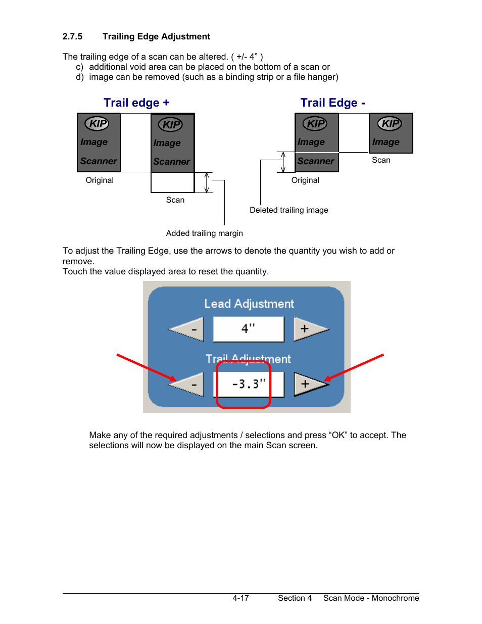 Trail edge + trail edge | Konica Minolta KIP 2100 Scanner User Manual | Page 91 / 153