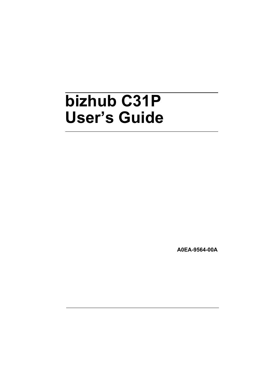 Konica Minolta bizhub C31P User Manual | 282 pages