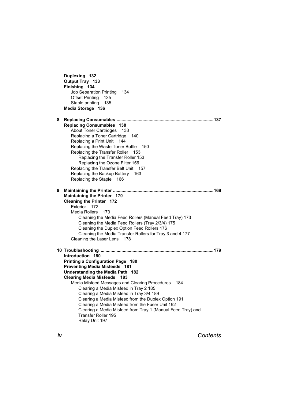 Contents iv | Konica Minolta bizhub C31P User Manual | Page 12 / 282