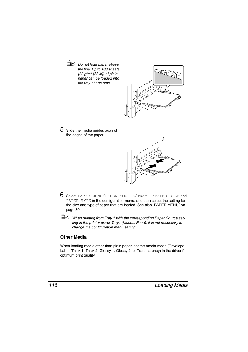 Other media, Other media 116 | Konica Minolta bizhub C31P User Manual | Page 130 / 282