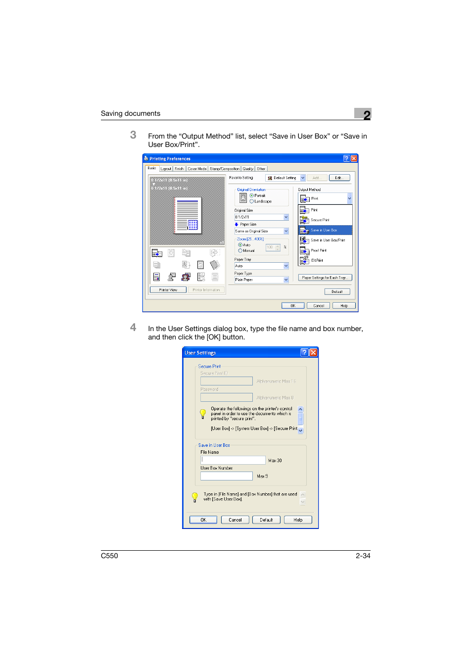 Konica Minolta bizhub C550 User Manual | Page 70 / 359