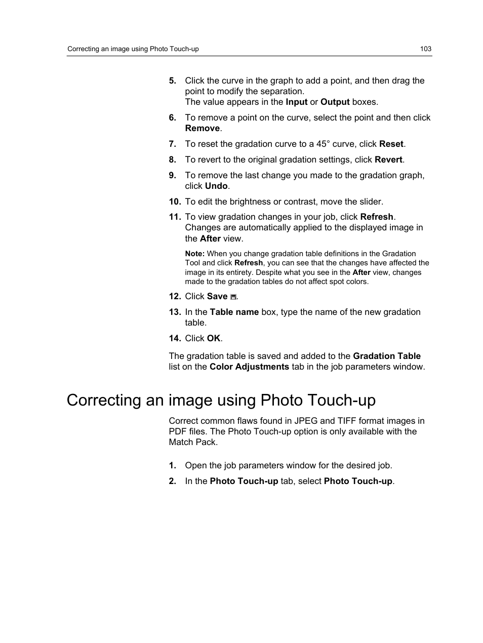 Correcting an image using photo touch-up | Konica Minolta bizhub PRESS C1060 User Manual | Page 113 / 270