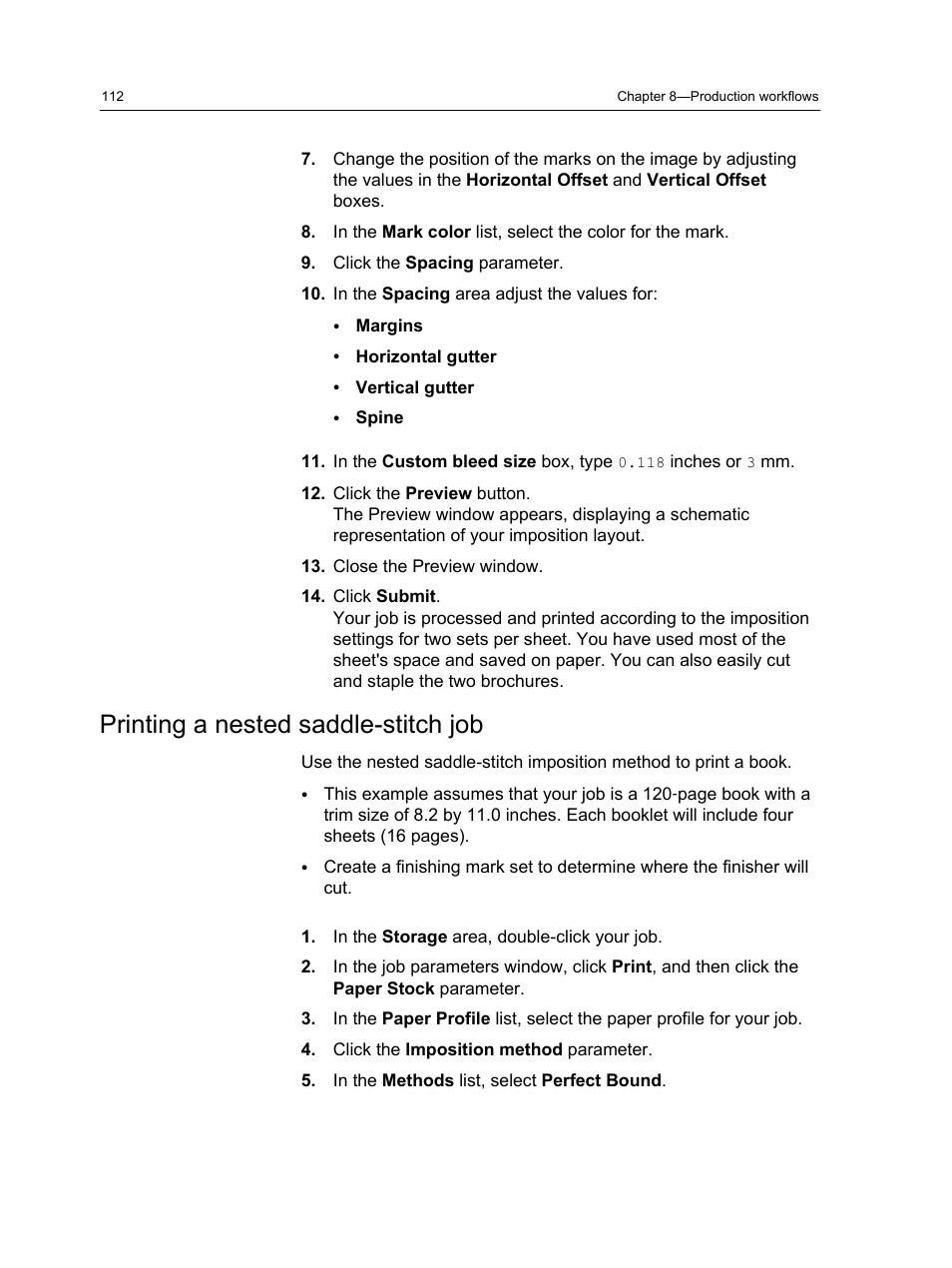 Printing a nested saddle-stitch job | Konica Minolta bizhub PRESS C1060 User Manual | Page 122 / 270