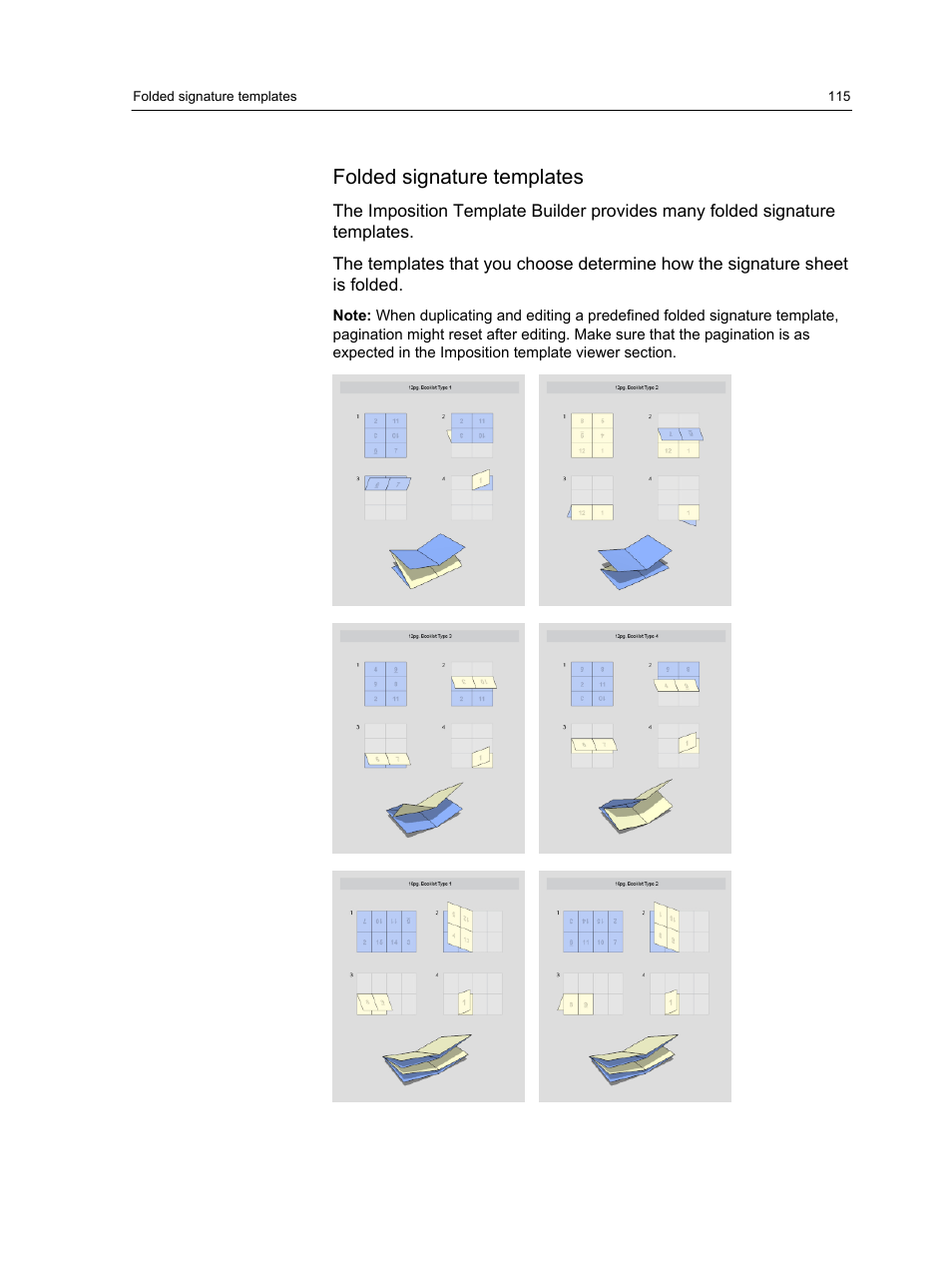 Folded signature templates | Konica Minolta bizhub PRESS C1060 User Manual | Page 125 / 270