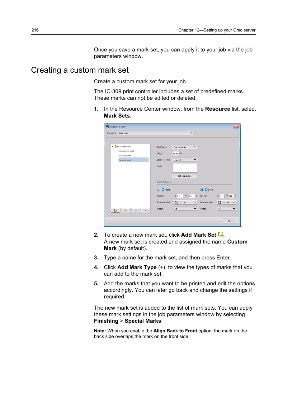 Creating a custom mark set | Konica Minolta bizhub PRESS C1060 User Manual | Page 226 / 270