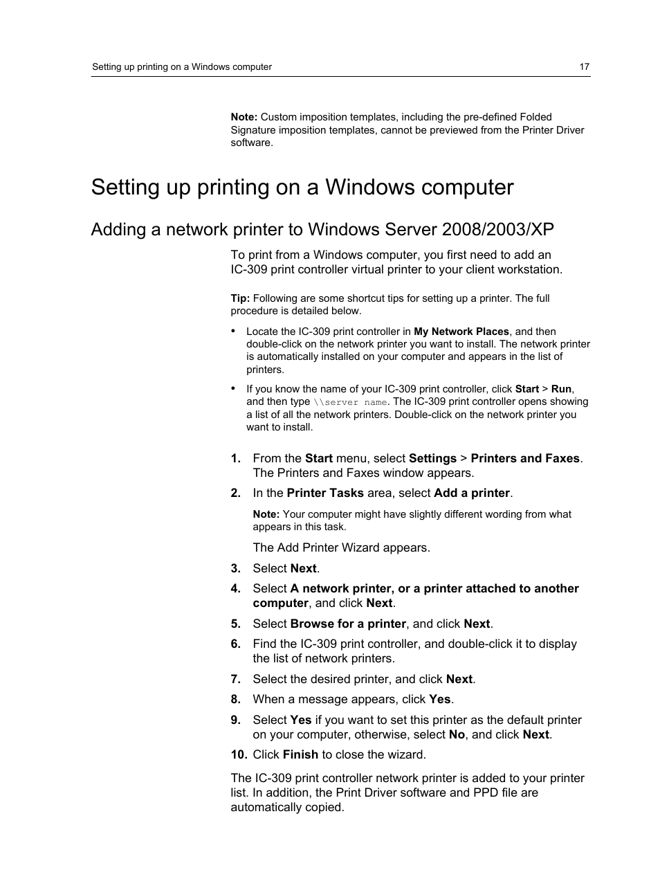 Setting up printing on a windows computer | Konica Minolta bizhub PRESS C1060 User Manual | Page 27 / 270