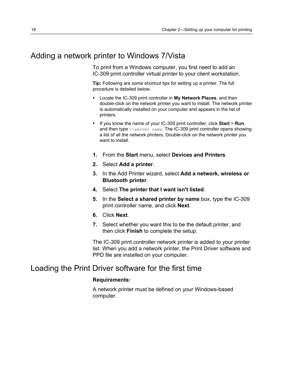 Adding a network printer to windows 7/vista | Konica Minolta bizhub PRESS C1060 User Manual | Page 28 / 270