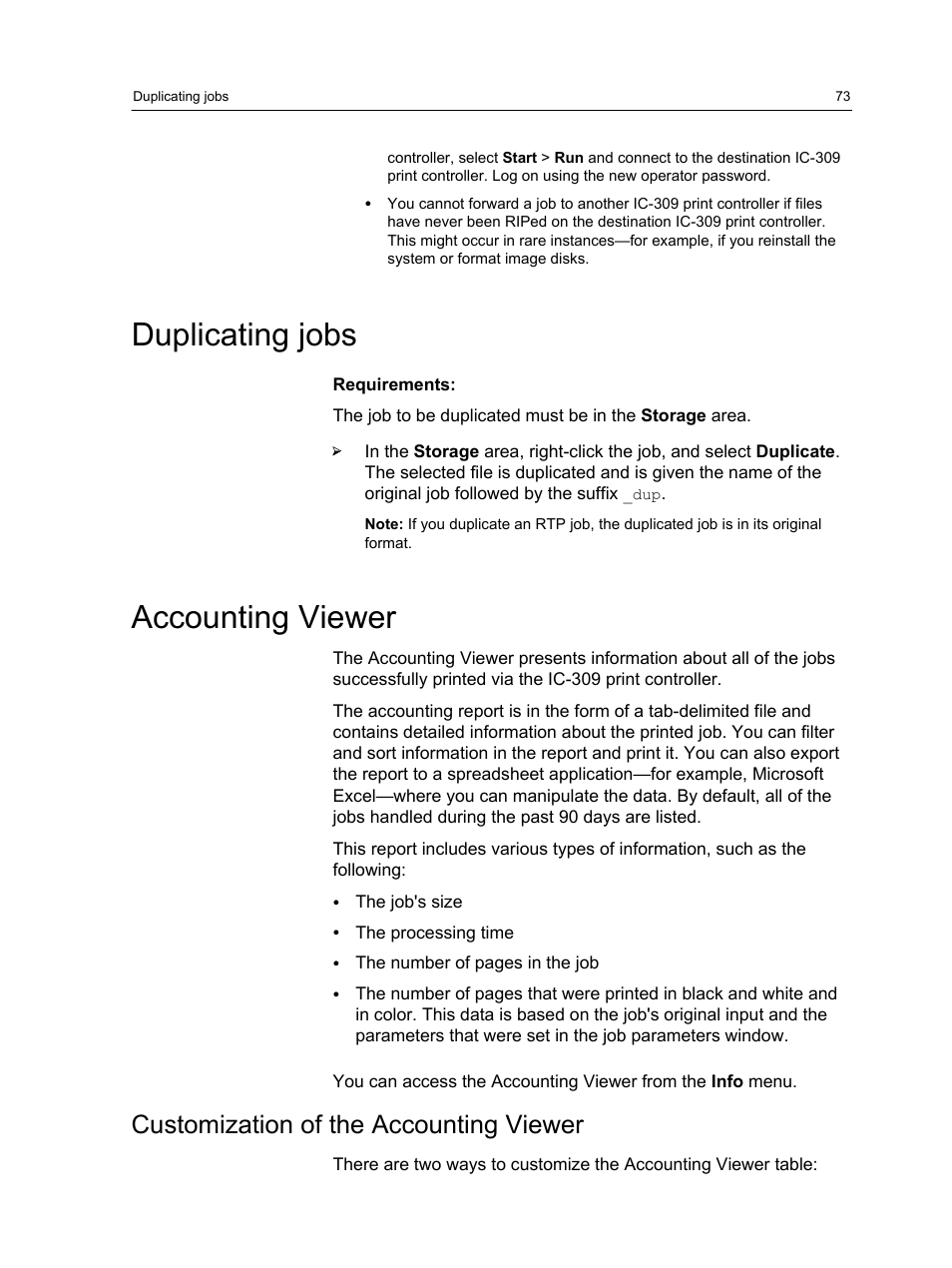 Duplicating jobs, Accounting viewer, Customization of the accounting viewer | Duplicating jobs accounting viewer | Konica Minolta bizhub PRESS C1060 User Manual | Page 83 / 270