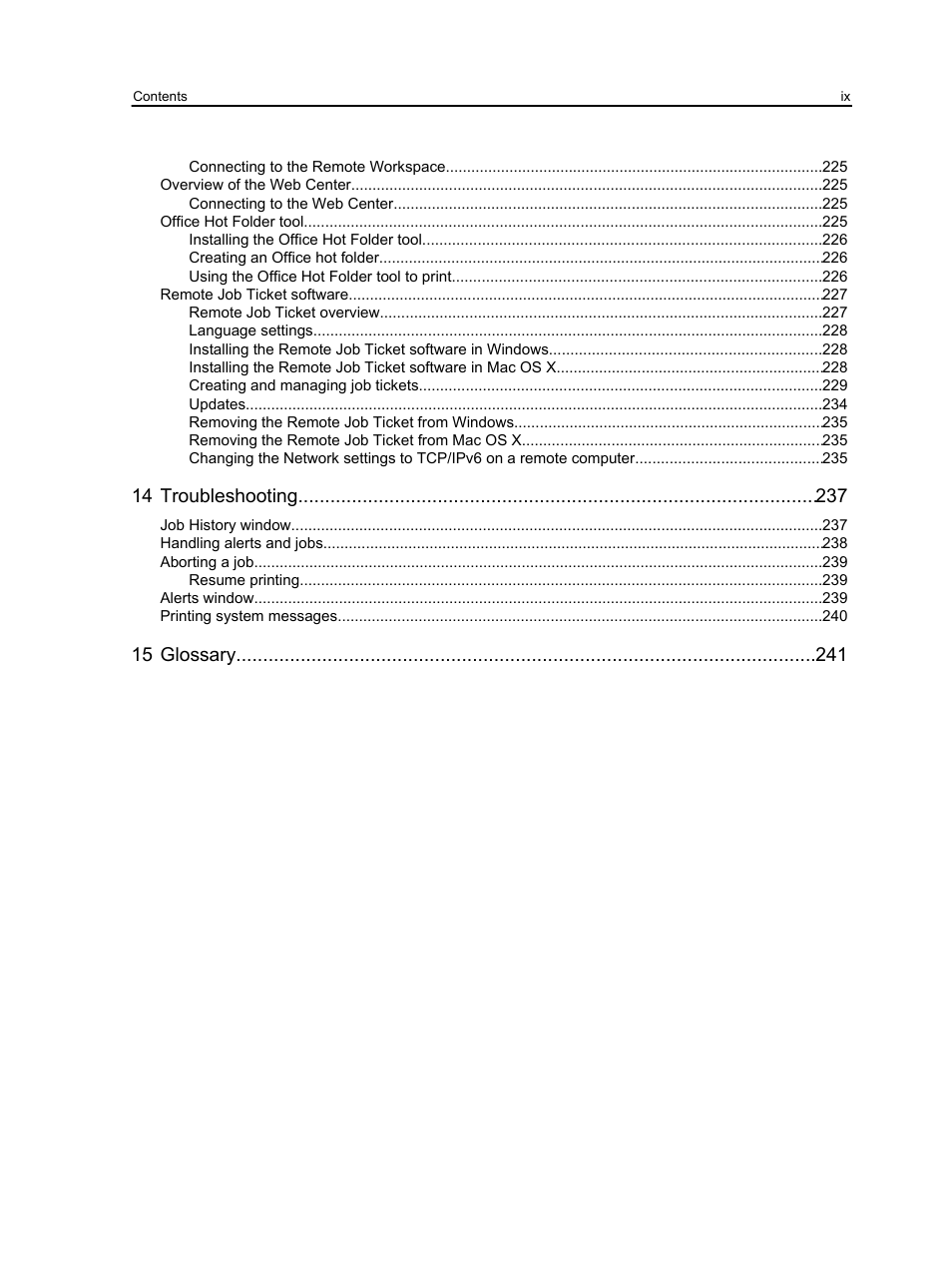 14 troubleshooting, 15 glossary | Konica Minolta bizhub PRESS C1060 User Manual | Page 9 / 270