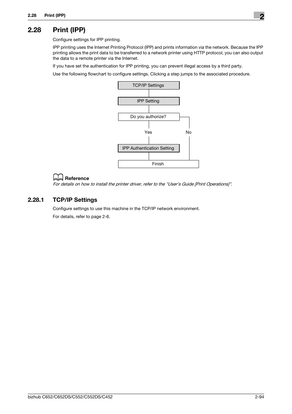 28 print (ipp), 1 tcp/ip settings, Print (ipp) -94 | Tcp/ip settings -94 | Konica Minolta BIZHUB C652DS User Manual | Page 112 / 343