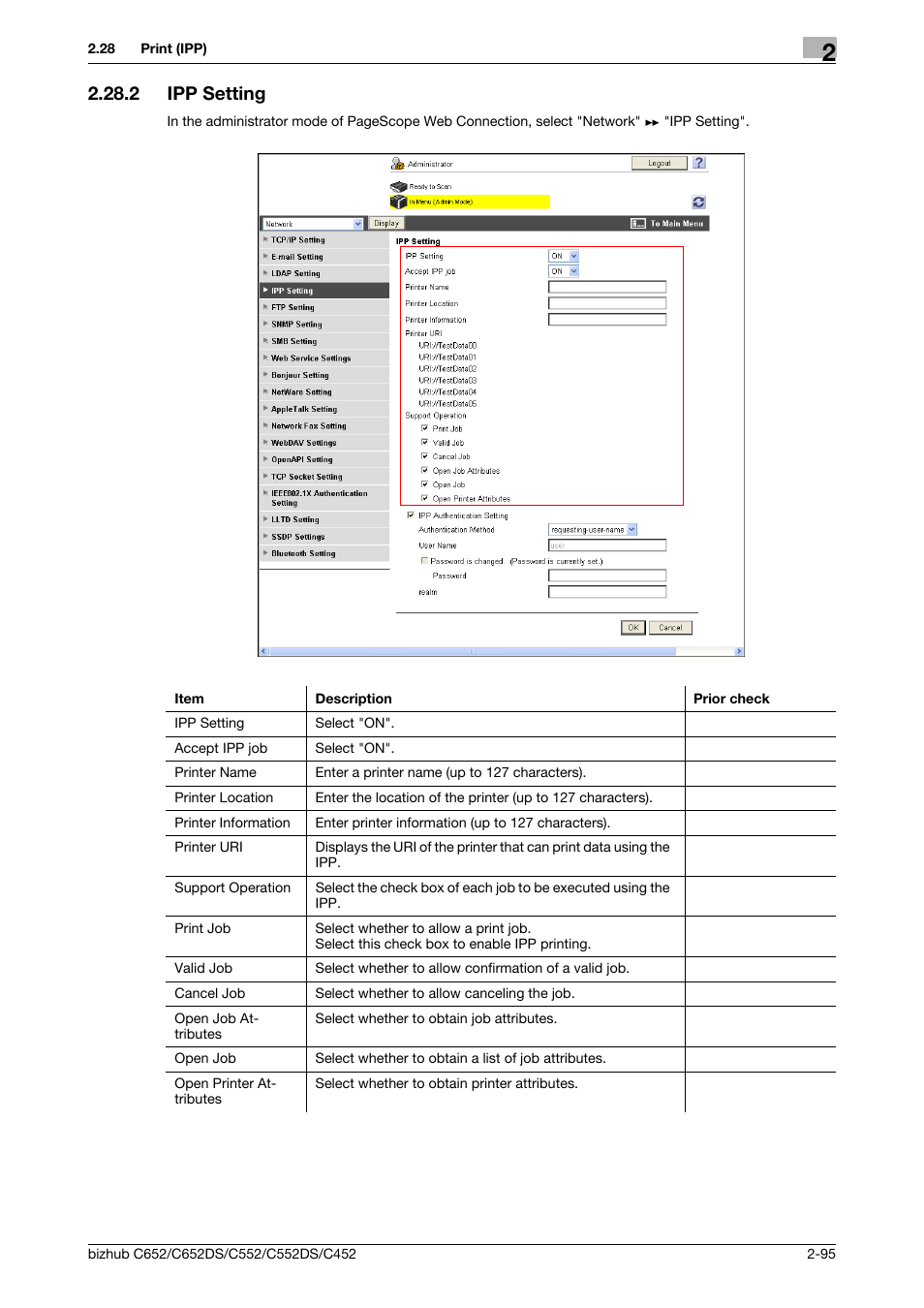 2 ipp setting, Ipp setting -95, Ipp setting | Konica Minolta BIZHUB C652DS User Manual | Page 113 / 343