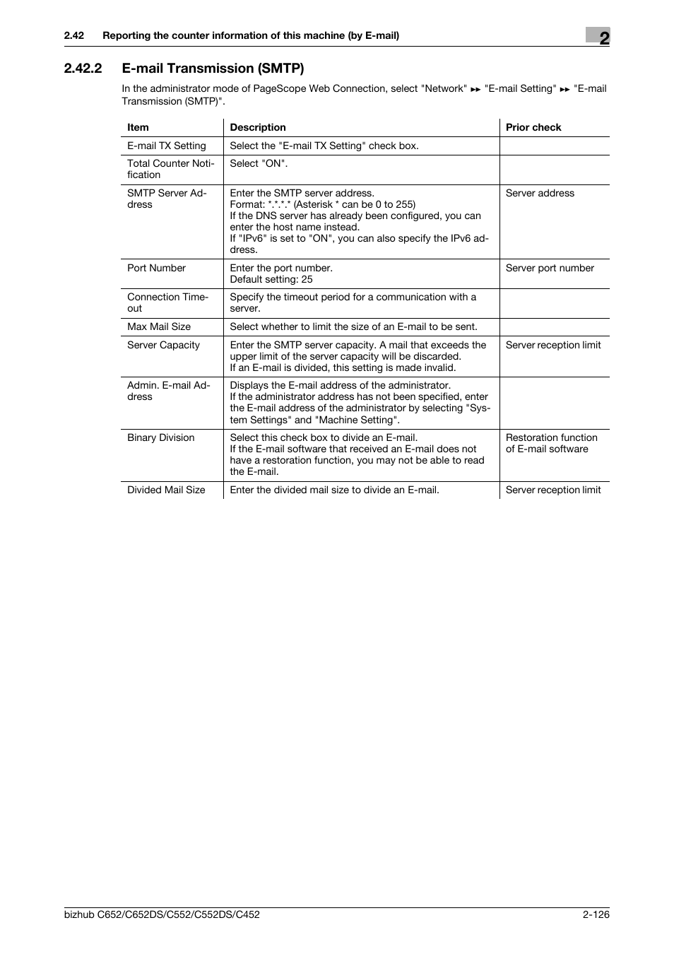 2 e-mail transmission (smtp), E-mail transmission (smtp) -126, E-mail transmis | Sion (smtp) | Konica Minolta BIZHUB C652DS User Manual | Page 144 / 343