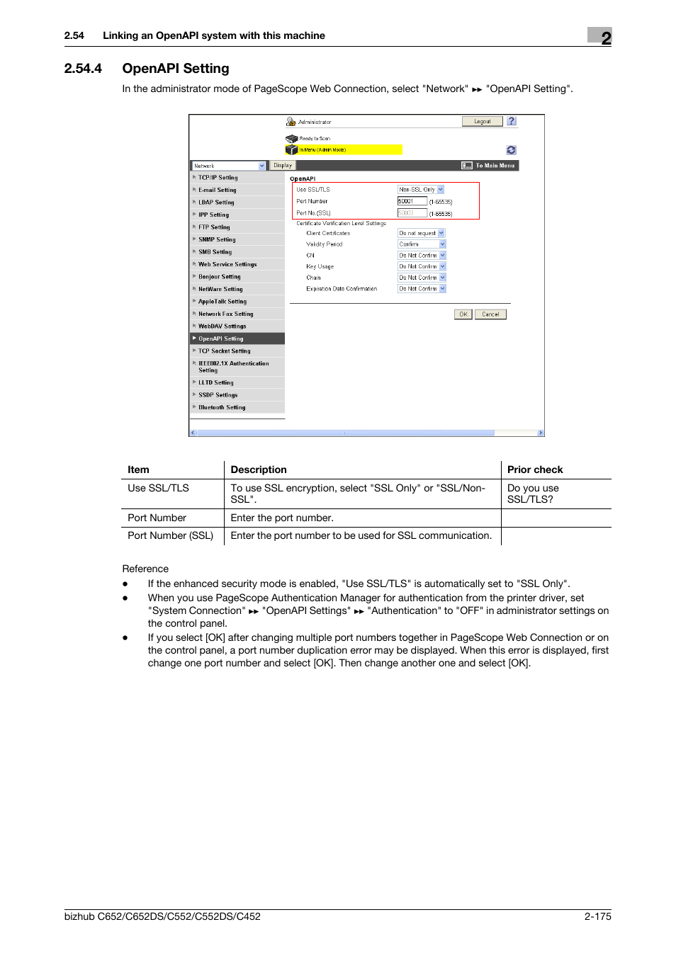 4 openapi setting, Openapi setting -175, Openapi setting | Konica Minolta BIZHUB C652DS User Manual | Page 193 / 343