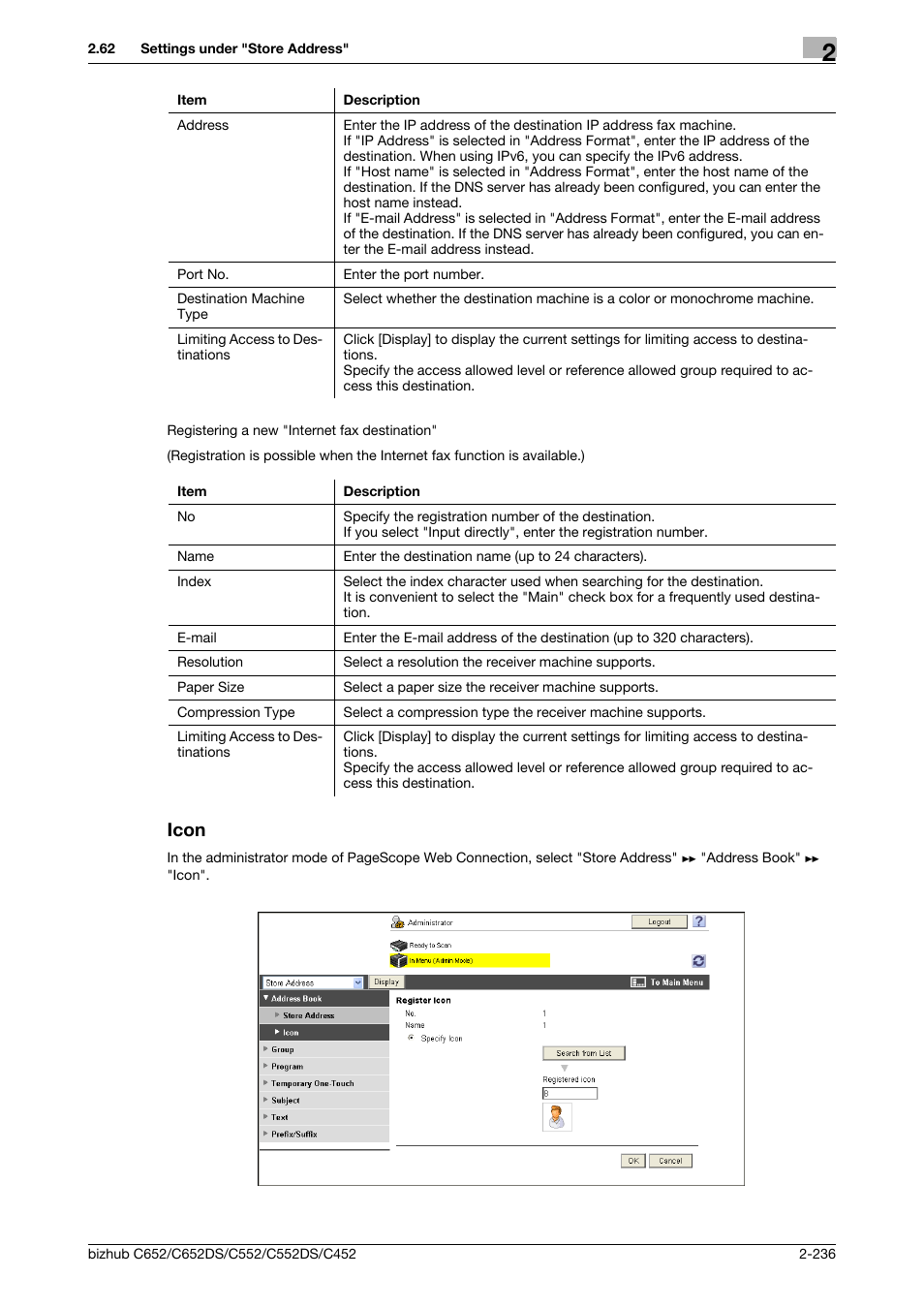 Icon, Icon -236 | Konica Minolta BIZHUB C652DS User Manual | Page 254 / 343