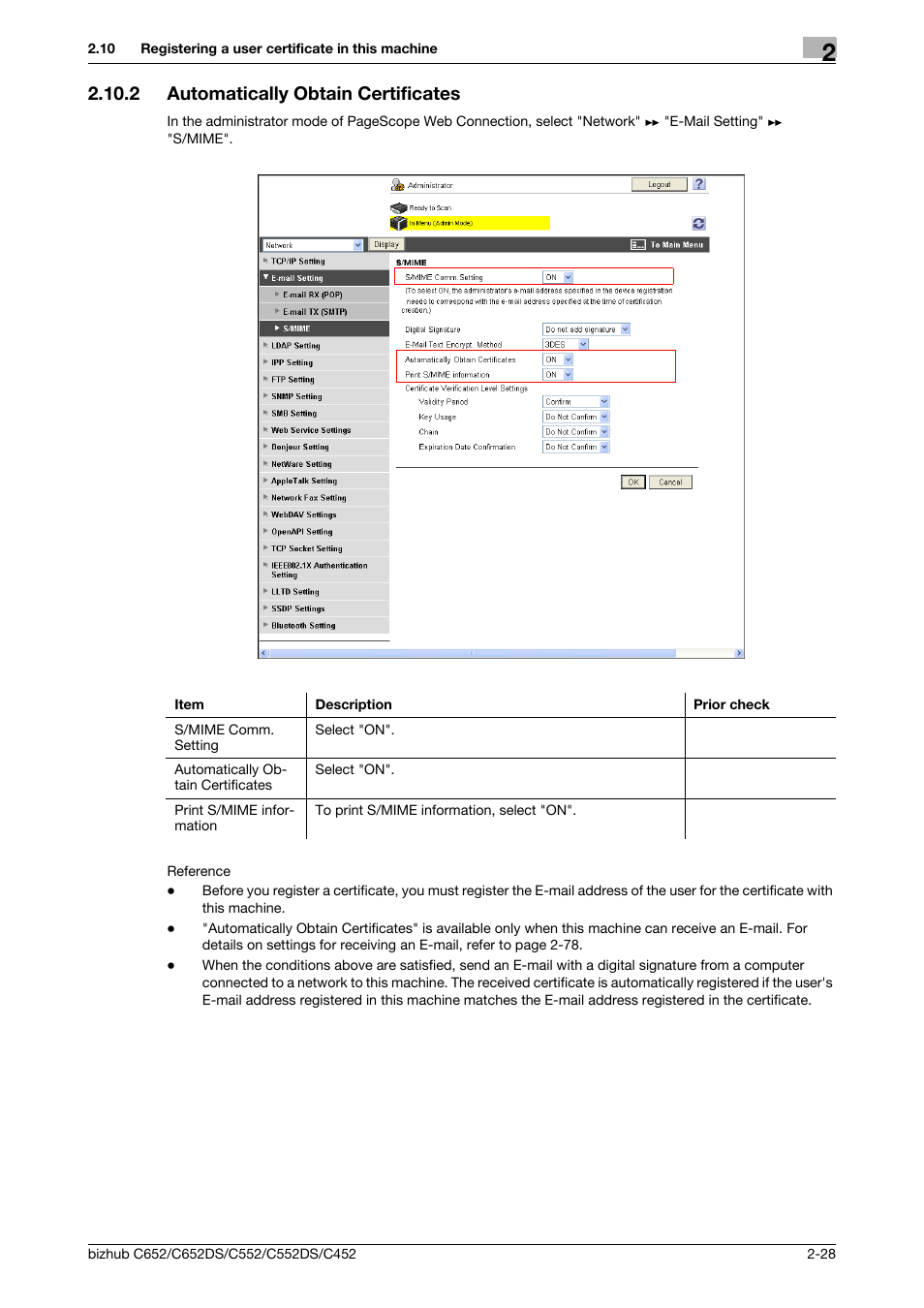 2 automatically obtain certificates, Automatically obtain certificates -28, Automatically obtain certifi | Cates | Konica Minolta BIZHUB C652DS User Manual | Page 46 / 343