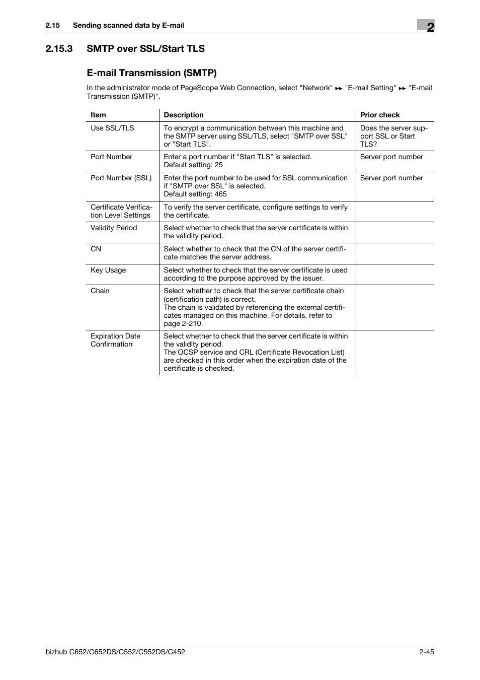 3 smtp over ssl/start tls, E-mail transmission (smtp), Smtp over | Ssl/start tls | Konica Minolta BIZHUB C652DS User Manual | Page 63 / 343