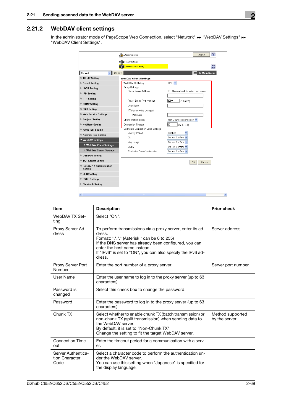 2 webdav client settings, Webdav client settings -69, Webdav client settings | Konica Minolta BIZHUB C652DS User Manual | Page 87 / 343