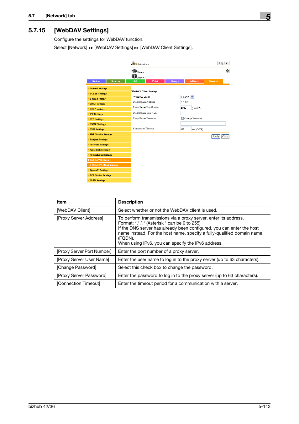 15 [webdav settings, Webdav settings] -143 | Konica Minolta bizhub 42 User Manual | Page 231 / 284