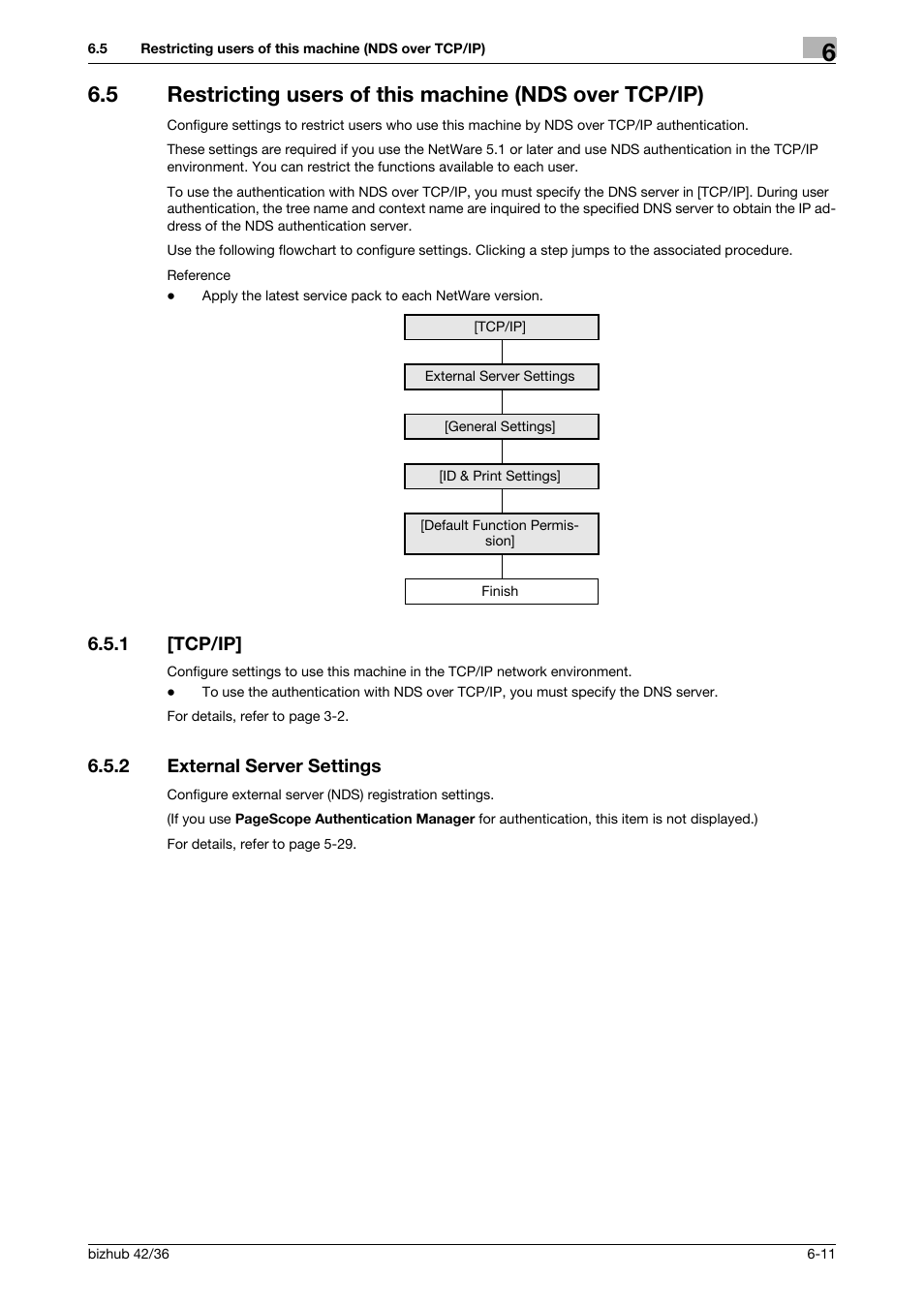 1 [tcp/ip, 2 external server settings, Tcp/ip] -11 | External server settings -11 | Konica Minolta bizhub 42 User Manual | Page 245 / 284