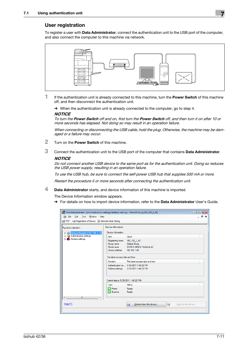 User registration, User registration -11 | Konica Minolta bizhub 42 User Manual | Page 260 / 284