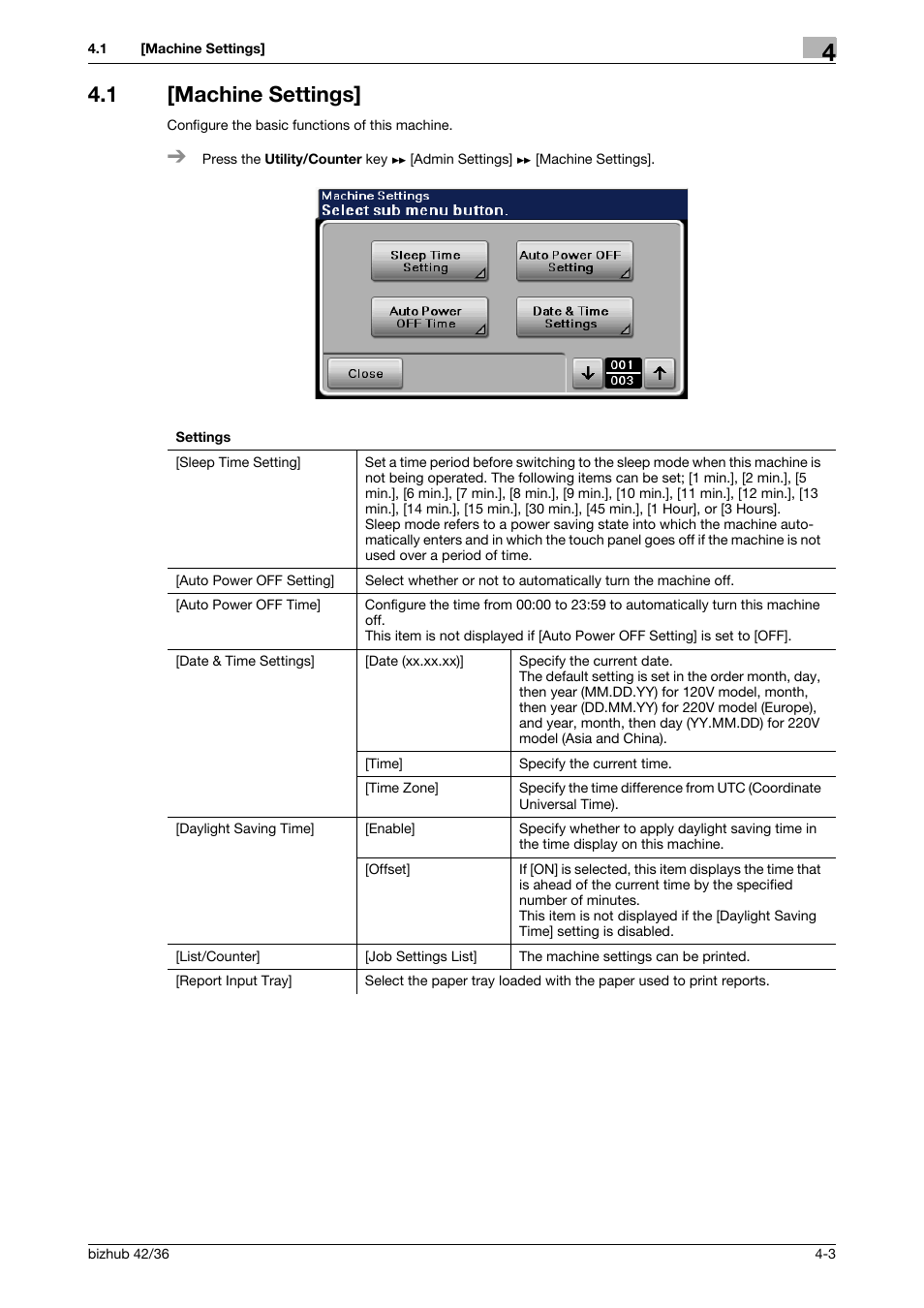 1 [machine settings, Machine settings] -3 | Konica Minolta bizhub 42 User Manual | Page 28 / 284