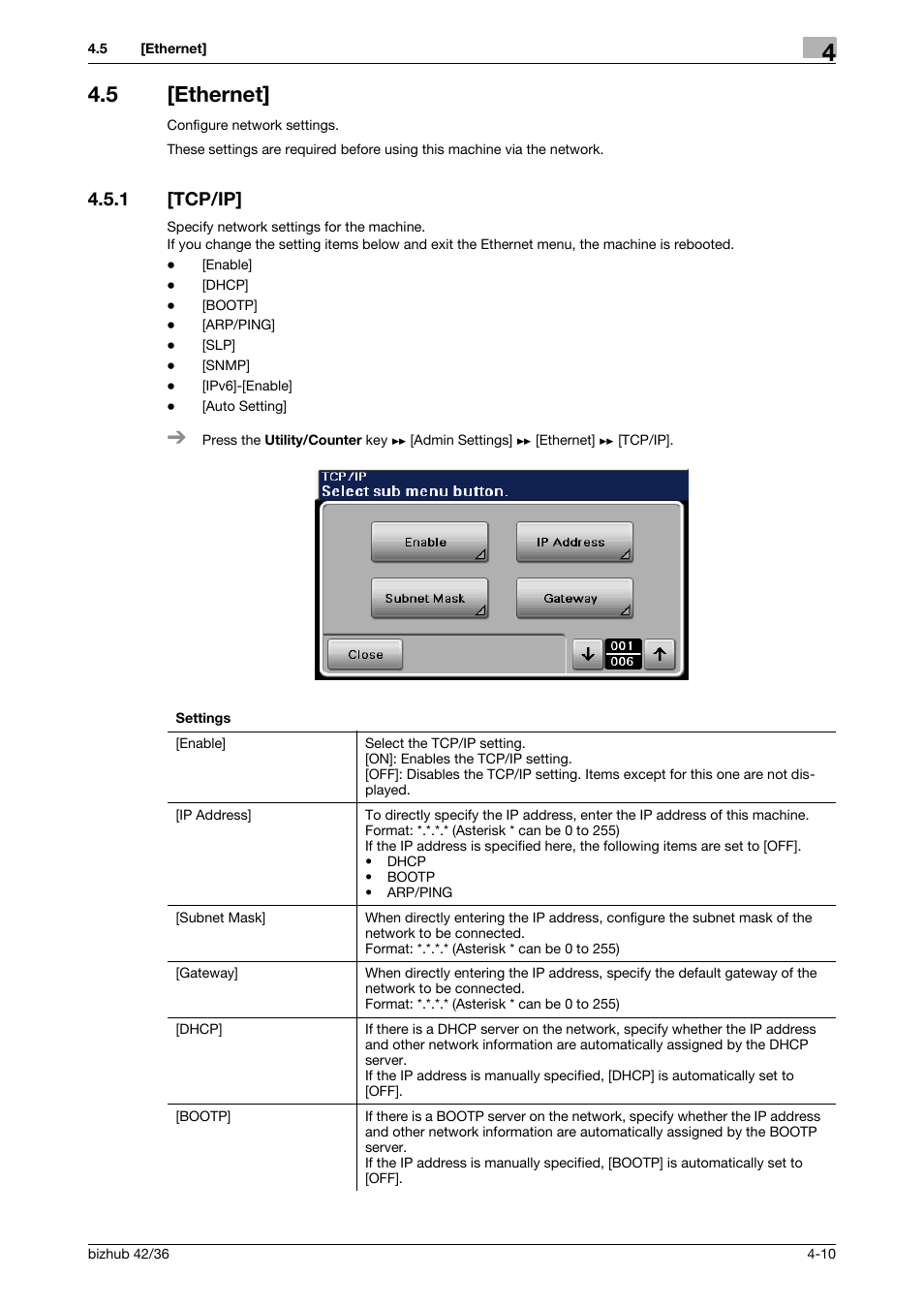 5 [ethernet, 1 [tcp/ip, Ethernet] -10 | Tcp/ip] -10 | Konica Minolta bizhub 42 User Manual | Page 35 / 284