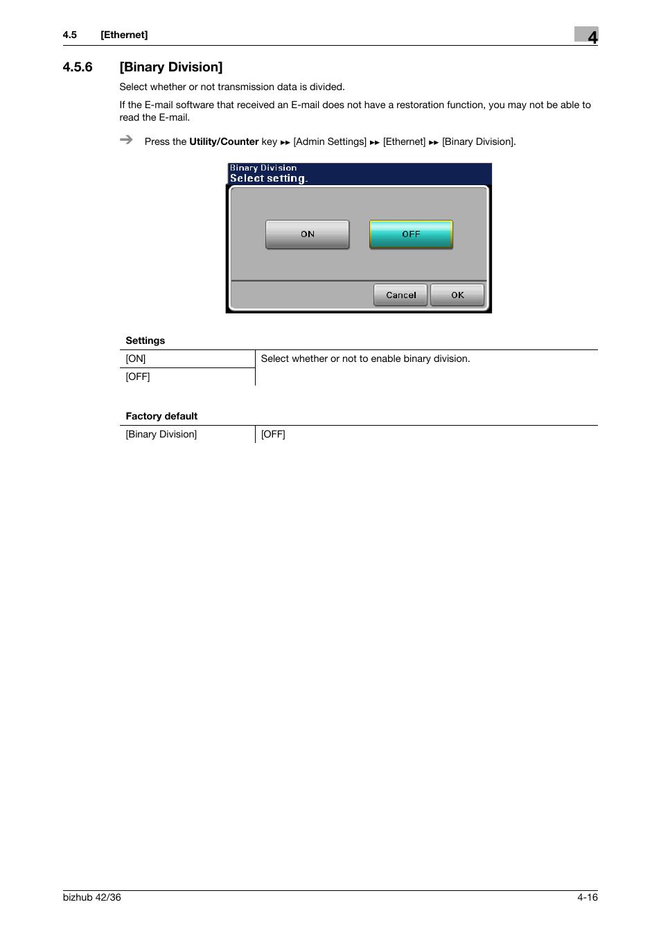 6 [binary division, Binary division] -16 | Konica Minolta bizhub 42 User Manual | Page 41 / 284