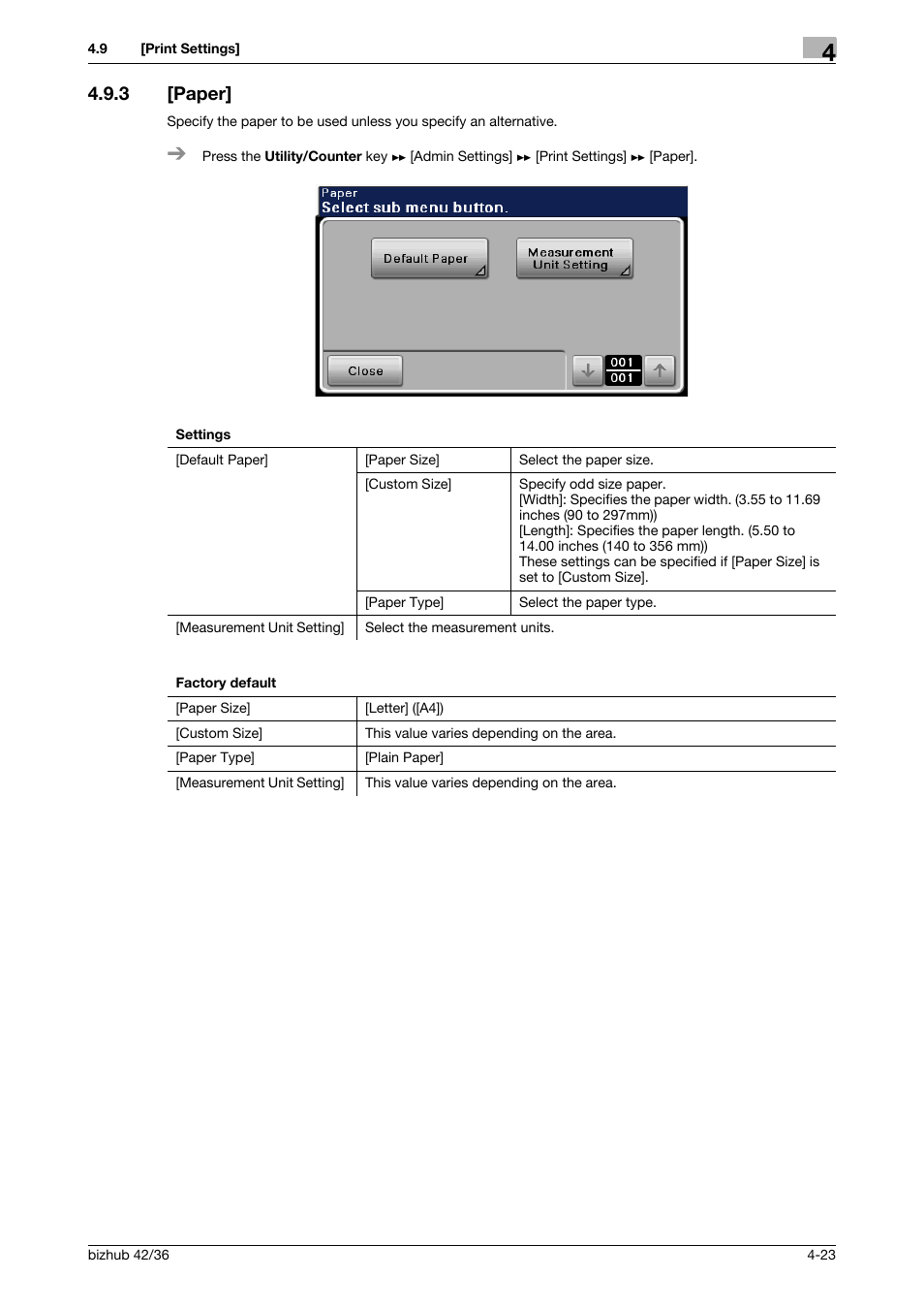 3 [paper, Paper] -23 | Konica Minolta bizhub 42 User Manual | Page 48 / 284
