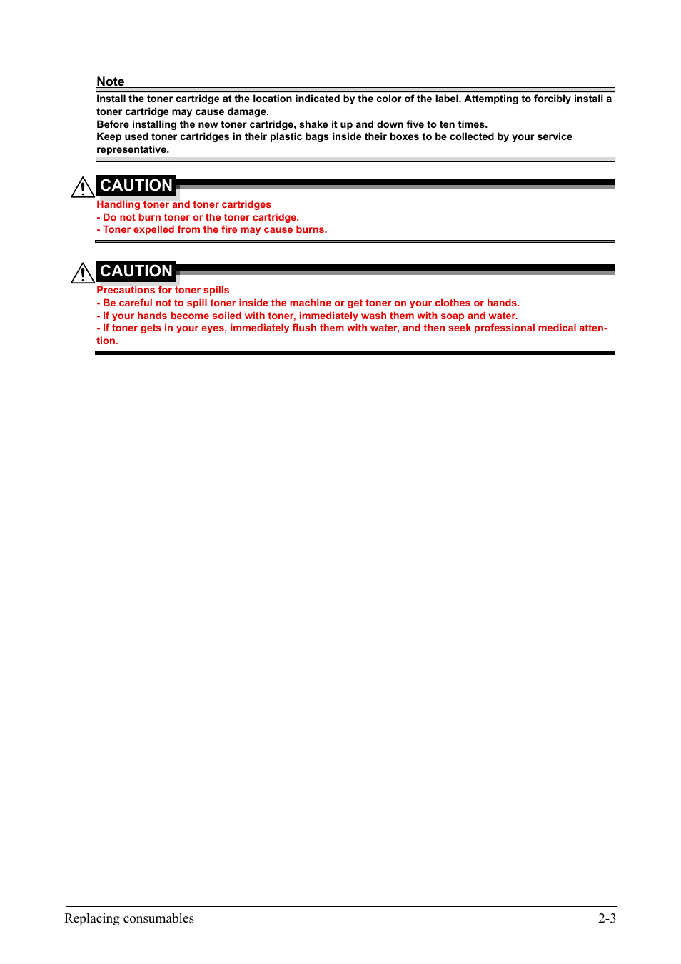 Caution | Konica Minolta bizhub C35 User Manual | Page 13 / 42