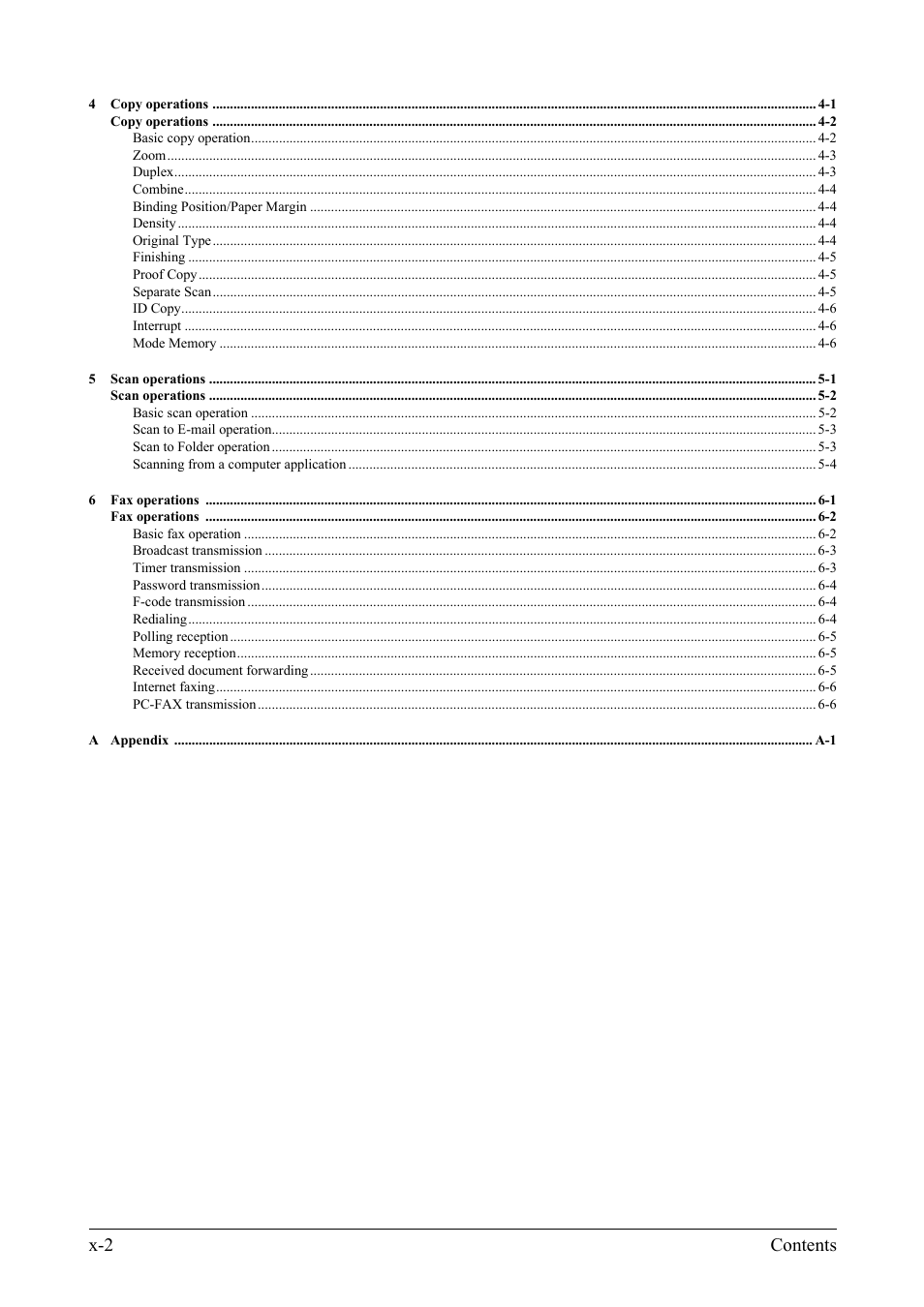 Contents x-2 | Konica Minolta bizhub C35 User Manual | Page 4 / 42