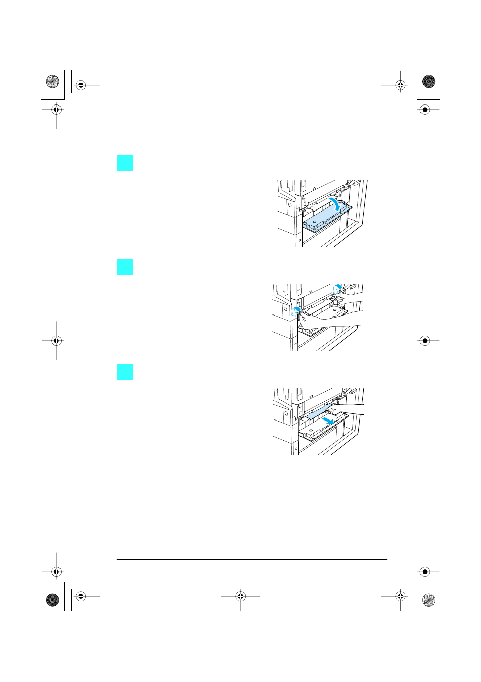 To clear a paper misfeed in the main unit | Konica Minolta CF2001 User Manual | Page 23 / 38