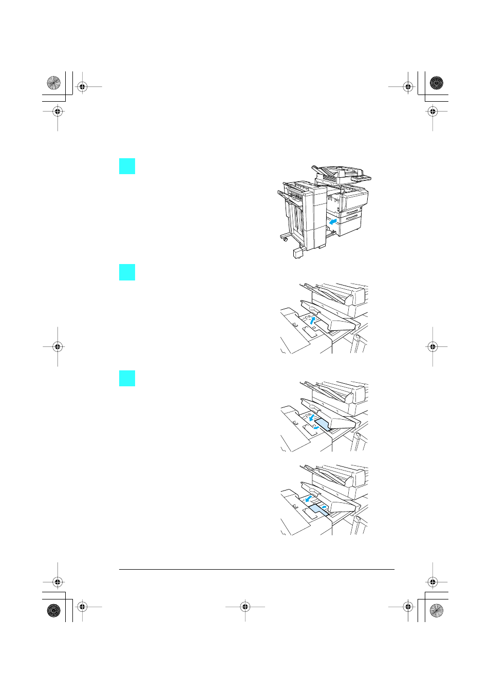 To clear a paper misfeed in the finisher | Konica Minolta CF2001 User Manual | Page 31 / 38