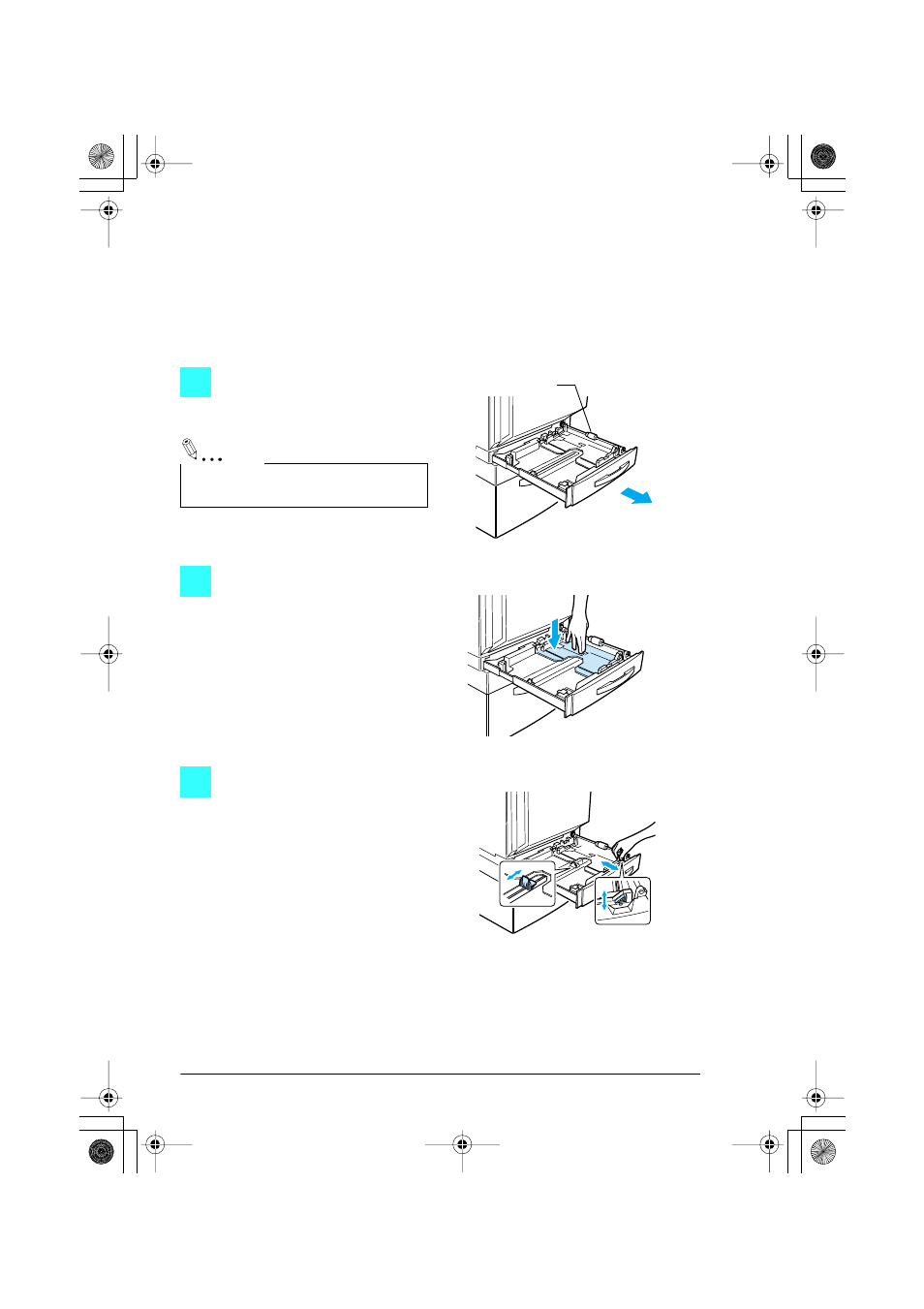 Loading the paper, To load paper into the 1st drawer, 3loading the paper | Konica Minolta CF2001 User Manual | Page 4 / 38