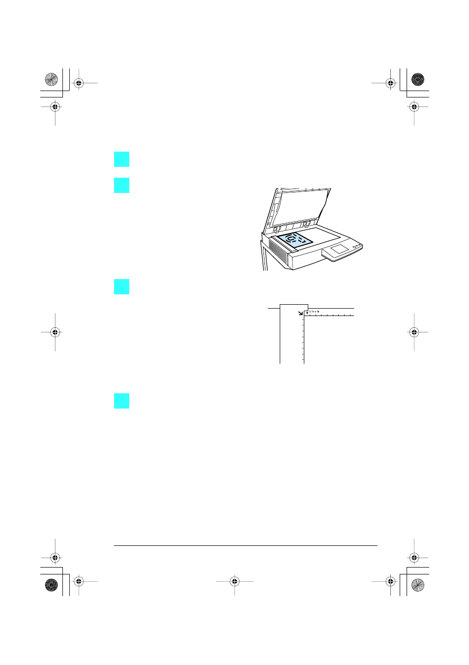 Positioning the document, To position the document on the original glass, 34 positioning the document | Konica Minolta CF2001 User Manual | Page 9 / 38