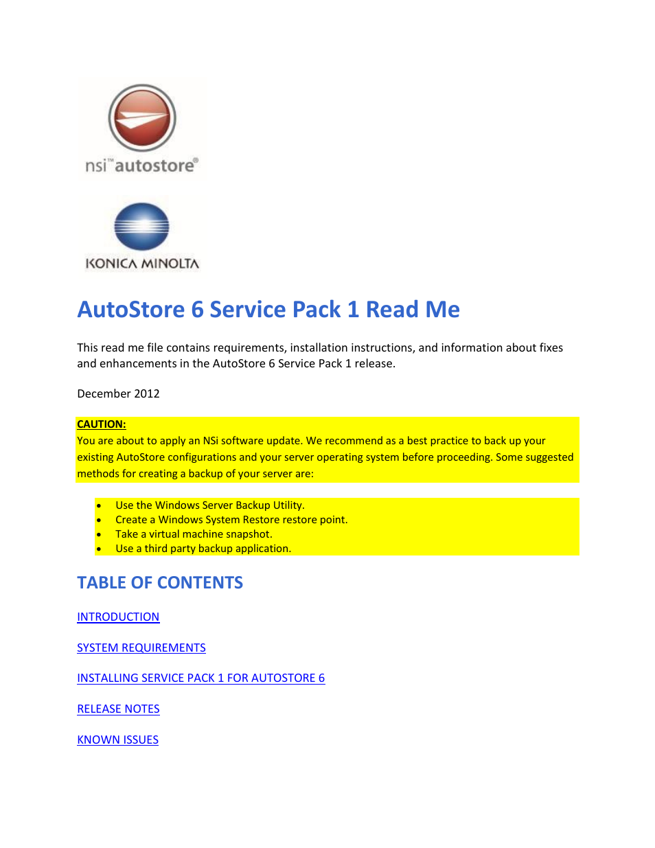 Konica Minolta NSi AutoStore User Manual | 7 pages