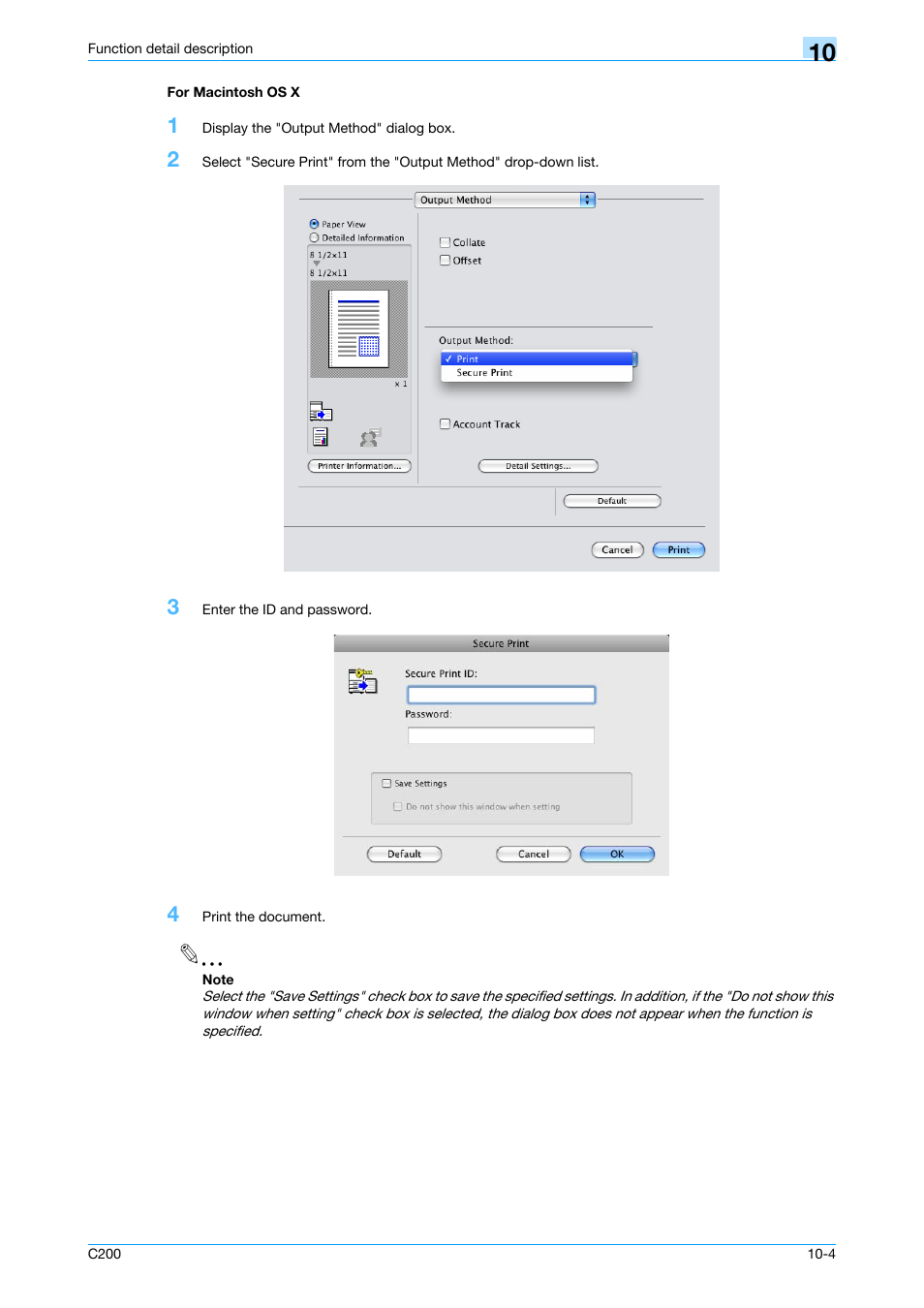 For macintosh os x, For macintosh os x -4 | Konica Minolta bizhub C200 User Manual | Page 115 / 156